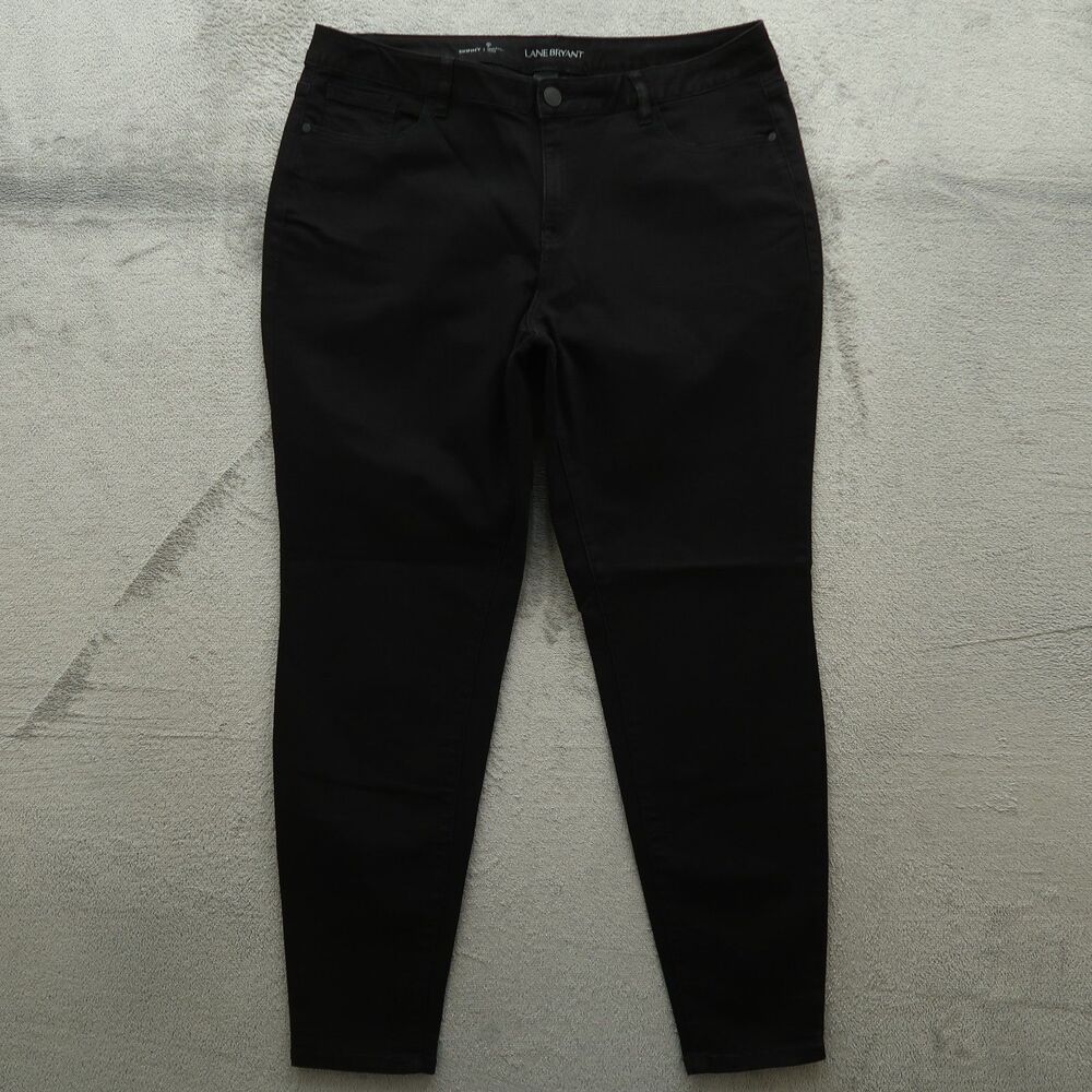 Lane Bryant Jeans Womens Size 18 Black High-Rise Skinny Denim 30" Inseam Stretch